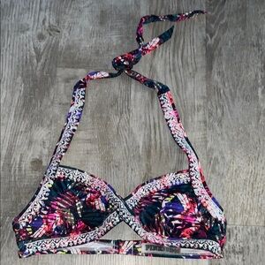 PINK Victoria’s Secret New NWOT Colorful tropical  Halter Bikini Top L (A-C)